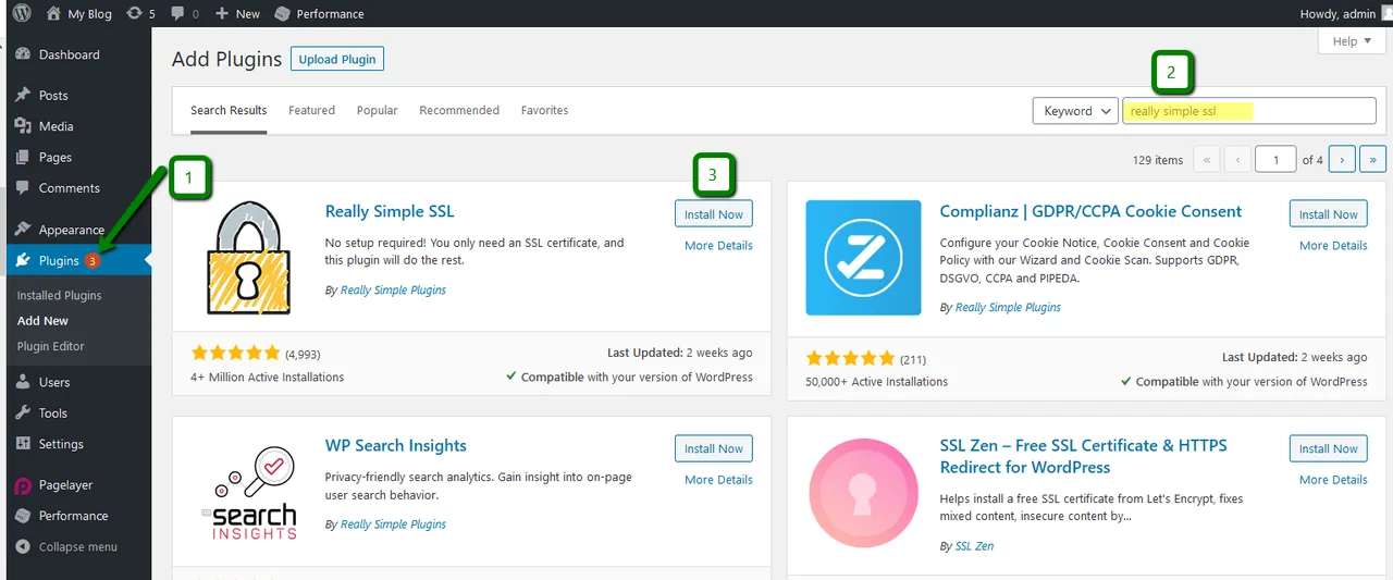 Namecheap WordPress SSL plugin step