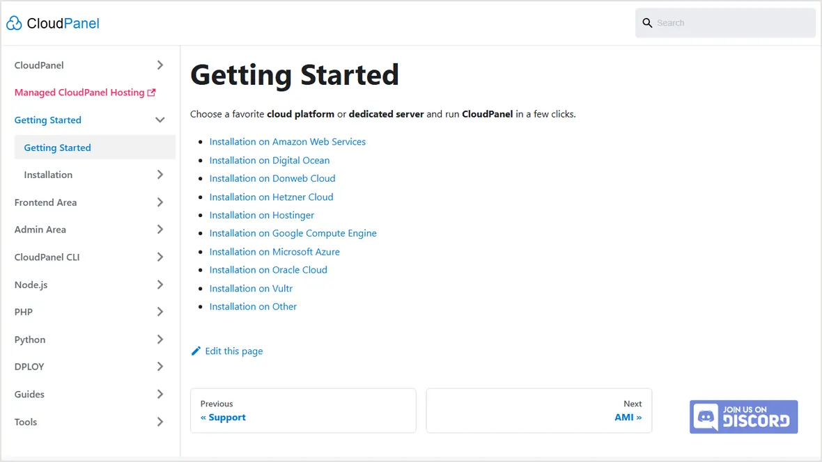 Official CloudPanel getting started reference image