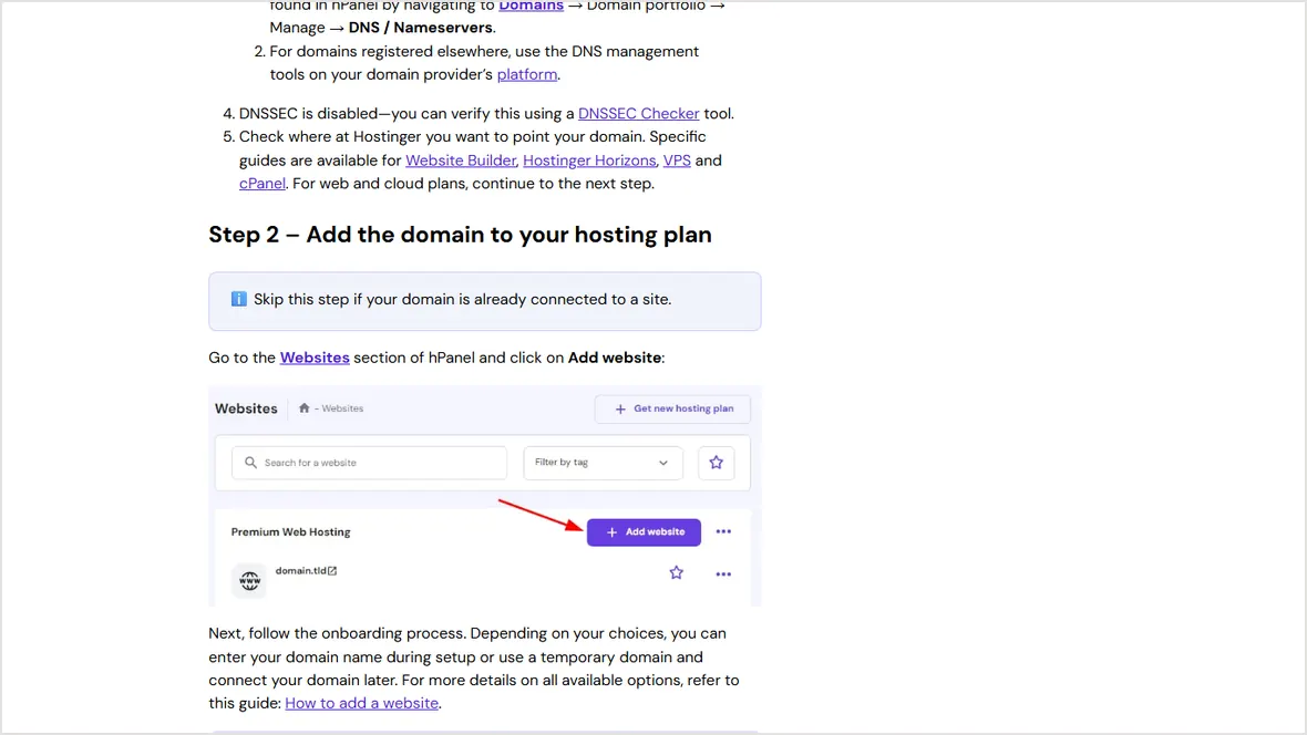 Hostinger domain pointing records section