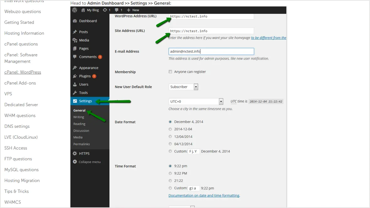 Namecheap WordPress HTTPS settings steps